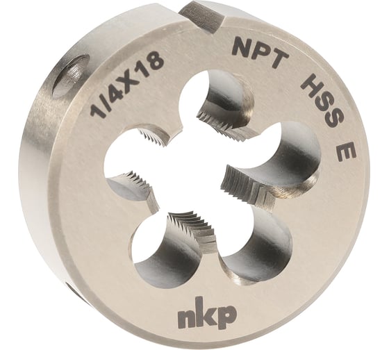 Коническая плашка NKP NPT 1/4-18 DINEN24230 HSSE 60 38x14мм 121001-N1-4627