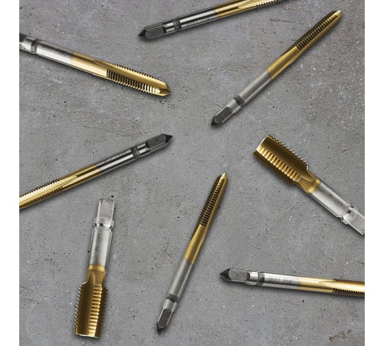Метчик м/р Advancetool М10x1,50 (комп 2шт) HSS6542 (Р6М5) c TiN покрытием 6h ГОСТ 3266-81 ADT-М1015ГТКТ