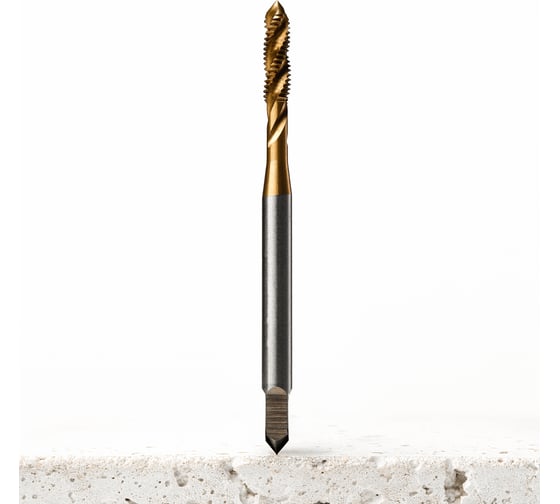 Метчик м/р Advancetool М6x1,00 спиральный DIN 371 HSS6542 (Р6М5) c TiN покрытием 6h ГОСТ 24705-81 ADT-М0610CDТ