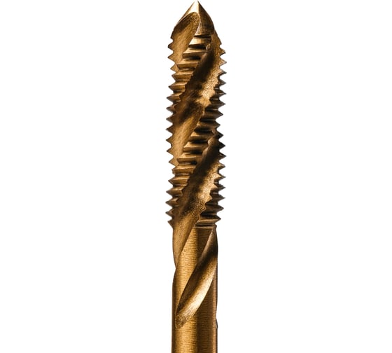 Метчик м/р Advancetool М6x1,00 спиральный DIN 371 HSS6542 (Р6М5) c TiN покрытием 6h ГОСТ 24705-81 ADT-М0610CDТ