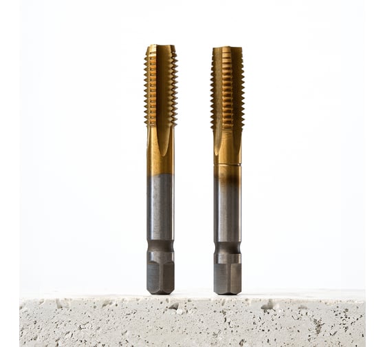 Метчик м/р Advancetool М20x2,50 (комп 2шт) HSS6542 (Р6М5) c TiN покрытием 6h ГОСТ 3266-81 ADT-М2025ГТКТ