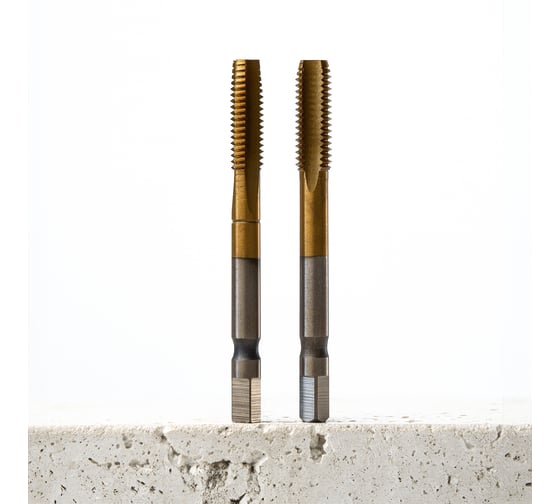 Метчик Advancetool м/р М8x1,25 (комп 2шт) HSS6542 (Р6М5) c TiN покрытием 6h ГОСТ 3266-81 ADT-М08125ГТКТ