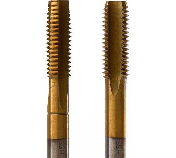 Метчик Advancetool м/р М8x1,25 (комп 2шт) HSS6542 (Р6М5) c TiN покрытием 6h ГОСТ 3266-81 ADT-М08125ГТКТ