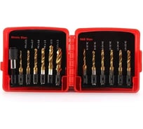 Набор из 13 комбинированных сверл и метчиков Vitatools из быстрорежущей стали 1/4 дюйма с быстросменным адаптером nabor-13-kombinirovannyh-sverl