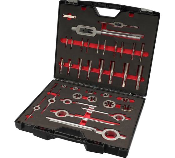 Набор метчиков и плашек H-Tools UNF 1/4 -1,0 HSS-G 37пр 245073HT 1