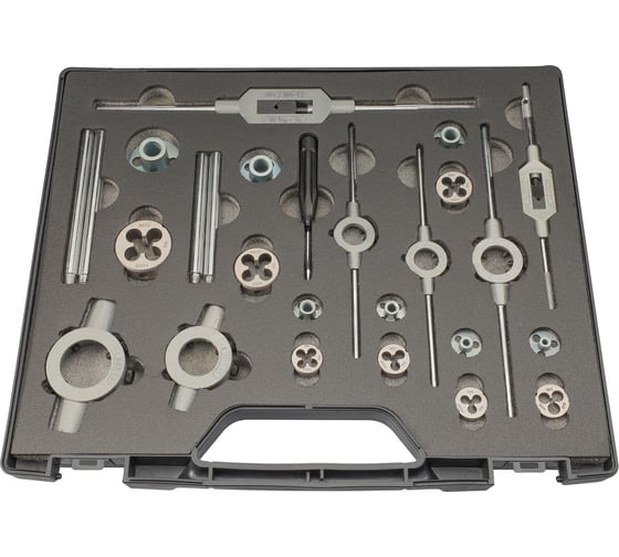 Набор метчиков и плашек H-Tools M3-M12 HSS-G 52пр 491060HT