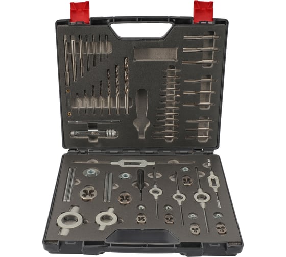 Набор метчиков и плашек H-Tools M3-M12 HSS-G 52пр 491060HT
