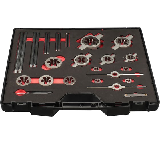 Набор метчиков и плашек H-Tools M3-M24 HSS-G 64пр 340240HT