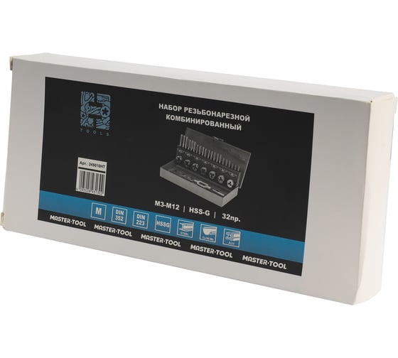 Набор метчиков и плашек H-Tools M3-M12 HSS-G 32пр 245010HT