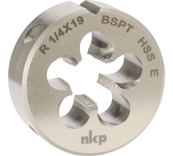 Плашка коническая NKP R(BSPT) 1/4-19 DINEN24230, HSSE, 55 38x14 мм 121001-N1-3427