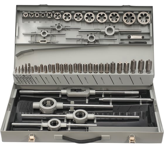 Набор метчиков и плашек H-Tools M3-M24 HSS-G 64пр 08331050