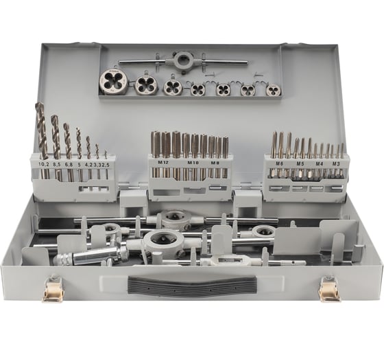 Набор метчиков и плашек H-Tools M3-M12 HSS-G 45пр 08331030