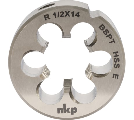 Плашка коническая NKP R(BSPT) 1/2-14 DINEN24230 HSSE 55 45x18мм 121001-N1-3431