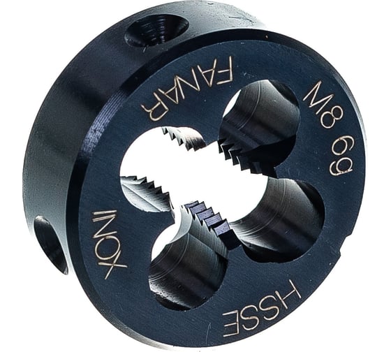 Плашка для труднообрабатываемых сталей FANAR М8 х1,25 6g HSSE INOX DIN 22568/N2-188001-0080/ 037876