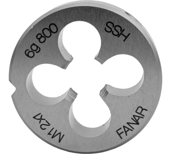 Плашка FANAR круглая, М 12 х 1,0 6g HSS DIN 22568/N1-121001-0123/ 037725 1