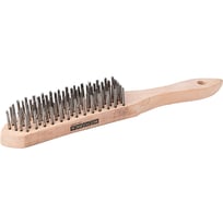 Щетка ручная 6-ти рядная Rotorica с деревянной ручкой, проволока нержавейка 0.35мм (AISI 304) RT.4961396