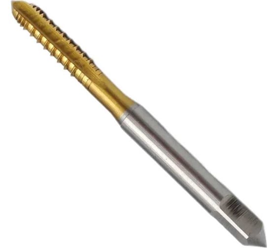 Метчик машинный спиральный шахматный H-Tools М10, шаг 1.5 мм, DIN371, HSSE+TiALN R15 274100EFHT 1