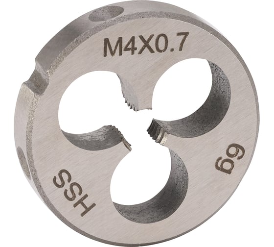 Плашка H-Tools М4 шаг 0.7мм DINEN22568 HSS 6g 20х7мм 240040HT