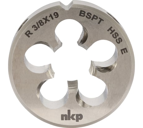 Плашка коническая NKP R(BSPT) 3/8-19 DINEN24230 HSSE 55 45x14мм 121001-N1-3429