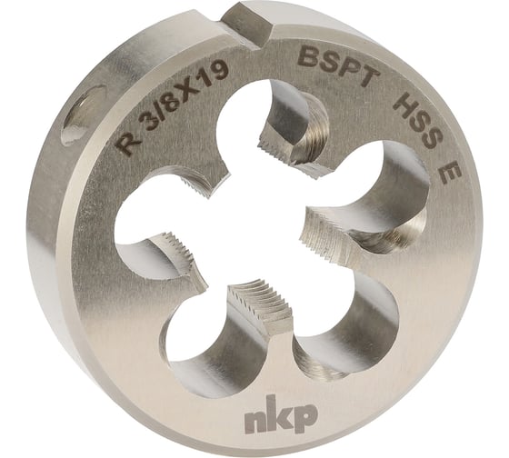 Плашка коническая NKP R(BSPT) 3/8-19 DINEN24230 HSSE 55 45x14мм 121001-N1-3429