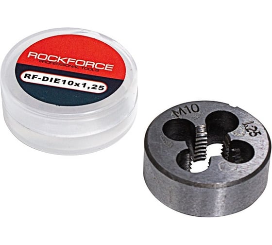 Плашка Rockforce M10x1.25-Ø30мм в пластиковом футляре RF-DIE10x1,25(10445)
