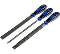 Набор рашпилей TUNDRA сталь У10, пластиковые рукоятки, 200 мм, 3 шт. 5352371