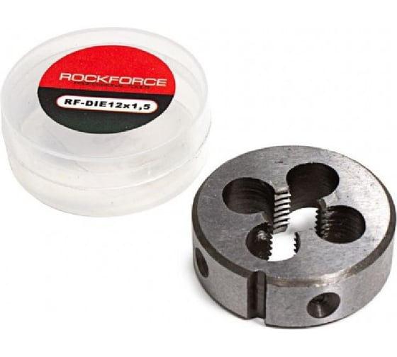 Плашка Rockforce M12x1.5-Ø38мм, в пластиковом футляре RF-DIE12x1,5(10450)