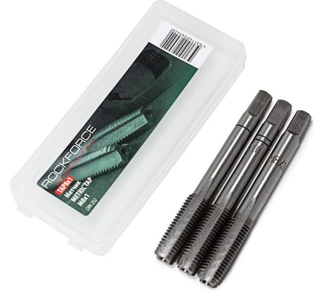Метчик Rockforce M8x1 (3шт), в пластиковом футляре RF-TAP8x1(10037)