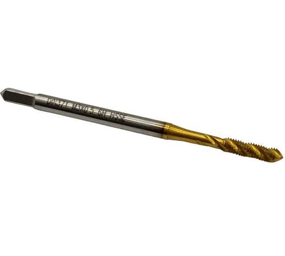 Метчик машинно-ручной TORNERI, М3х0,5, HSSE, 6H, DIN371, TiN, с винтовой канавкой для глухих отверстий, 036467