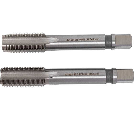 Метчик М16х1,25 машинно-ручной Р6М5 левый 2шт компл. исп2 Beltools ri.115.1470