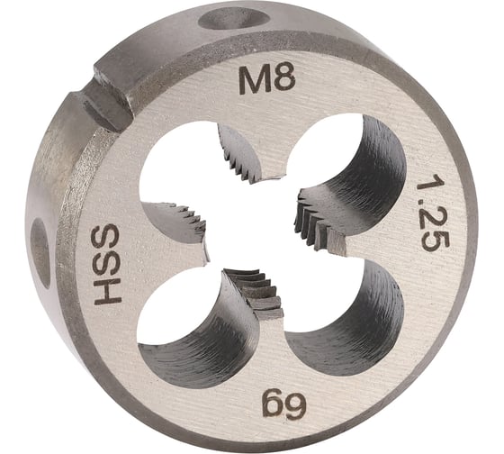 Плашка H-Tools М 8 шаг 1.25мм DINEN22568 HSS 6g 25х9мм 240080HT