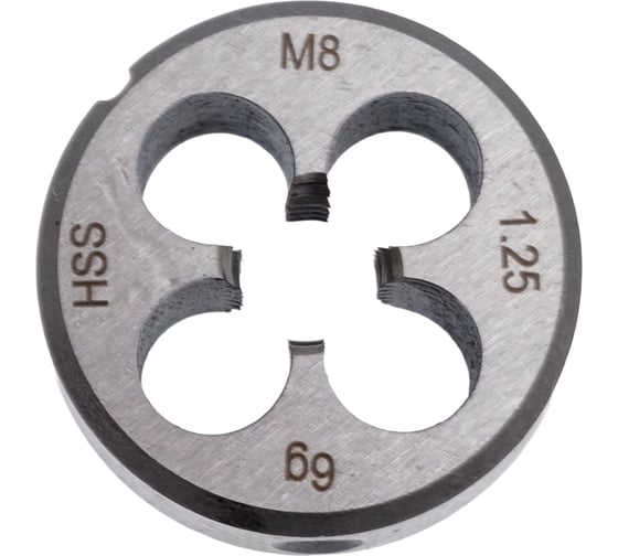 Плашка H-Tools М 8 шаг 1.25мм DINEN22568 HSS 6g 25х9мм 240080HT 1