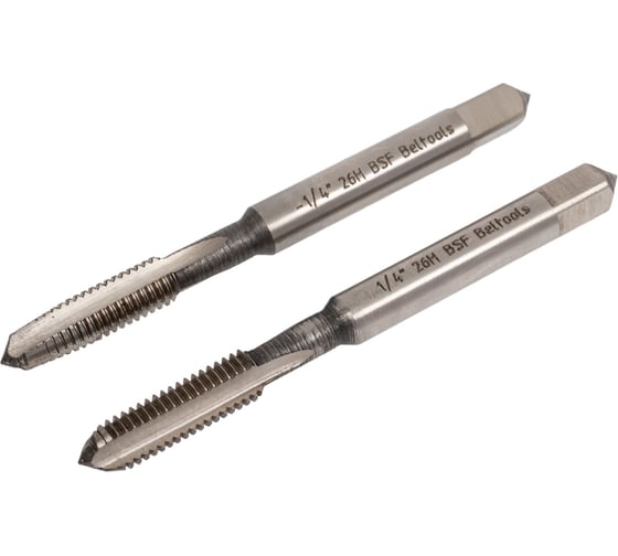 Метчик дюймовый Beltools 1/4'' 26 ниток BSF машинно-ручной, HSS, 2 шт, исполнение 1 ri.111.422 1