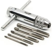 Вороток для метчиков Vitatools M3-M8, в комплекте с метчиками - 5 штук trehetochniy-clych-m3-m8-metchik-5sht