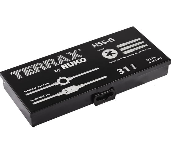 Резьбонарезной набор Terrax by RUKO M3-M12 HSS, 31шт A245013