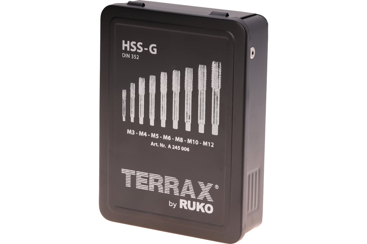 Резьбонарезной набор Terrax by RUKO M3-M12 HSS, 21шт A245006 - выгодная ...