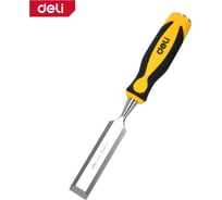 Плоская стамеска DELI 25мм DL6225-E1 ( CrV сталь, рабочая длина 140мм, прорезиненная рукоять) 179422