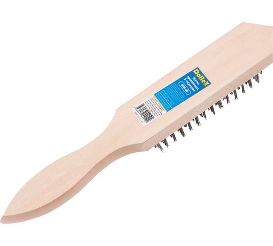 Металлическая щетка DolleX 6-ти-рядная, с деревянной ручкой BRW-06