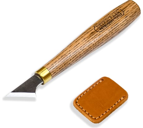 Нож для резьбы по дереву ПЕТРОГРАДЪ флажок 45град, 180мм/40мм М00019630