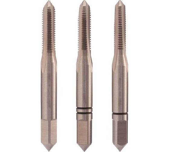 Метчик левый H-Tools М6 шаг 1.0мм, комплект из 3-х шт, DIN352, HSS-G 6h, a=4.9 230060LIHT