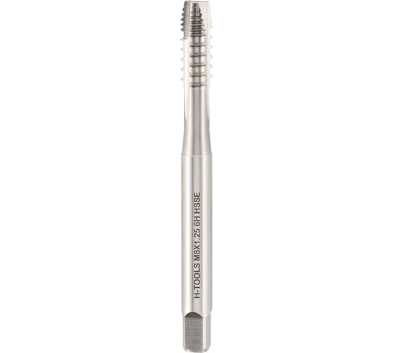 Метчик H-Tools М 8,0x1,25 (машинный, шахм.), DIN371 HSSE 6h B-AZ/4-5P, 90мм, a=6.2 272080EHT 1