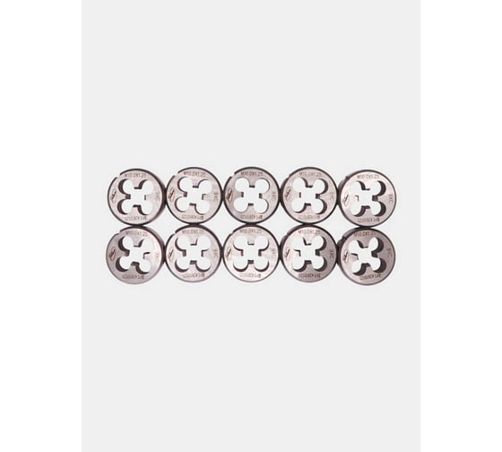 Плашка РОСИНСТРУМЕНТ 10 шт: М10x1.25, ГОСТ 9740-71 9ХС 42610125UP 1
