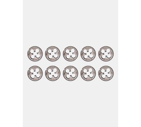 Упаковка РОСИНСТРУМЕНТ 10 шт, плашка М12x1,25 ГОСТ 9740-71, 9ХС 42612125UP 1