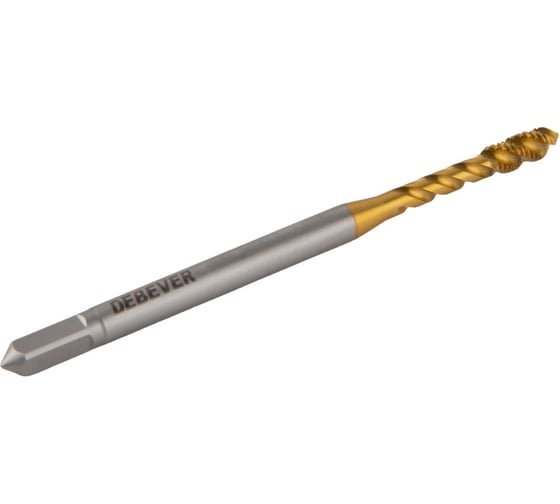 Метчик машинный для глухих отверстий Debever Machining Solutions M6, TiN, HSS-Co, DIN 371 DB-S-TBM0610TN