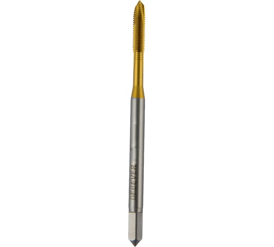 Метчик машинный для сквозных отверстий Debever Machining Solutions M2.5, TiN, HSS-Co, DIN 371 DB-S-TTM025045TN