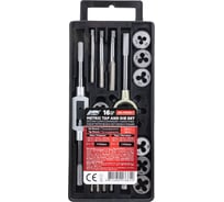 Набор метчиков и плашек JBC метрический 16 предметов (М3x0.5, М4x0.7, М5x0.8, М6x1, М8x1.25, М10x1.5, М12x1.75) JBC-PD016-1(64878)