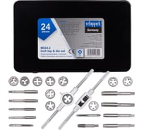 Набор метчиков и плашек Scheppach дюймовый 24 предмета (1/4, 5/16, 3/8, 7/16, 1/2) Sch-M024-2(64901)