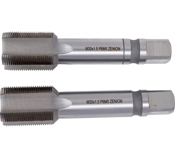 Метчик ZENION м/р М30x1,5 Р6М5 ГОСТ 3266-81 к-т 2 шт. с прох. хв. мт00210 1