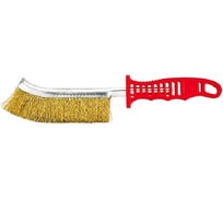 Щетка металлическая латунированная с пластиковой ручкой TOPTUL 260 мм NBCB0326