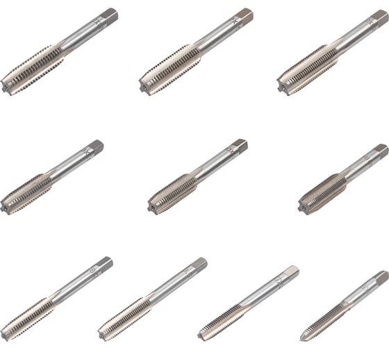 Набор метчиков метрический Scheppach 10 предметов (М6х1, М7х1, М8х1/1.25, М10х1/1.25/1.5, М12х1.25/1.5/1.75) Sch-C010-1T(64907)